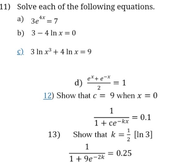 please solve the questions 11) Solve each of the
