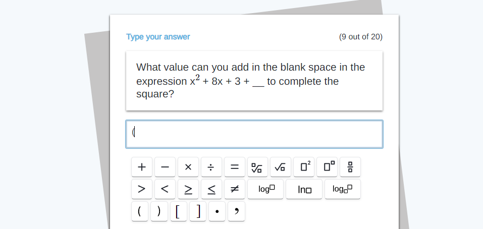.4 Type your answer [9 out of 20} What value can