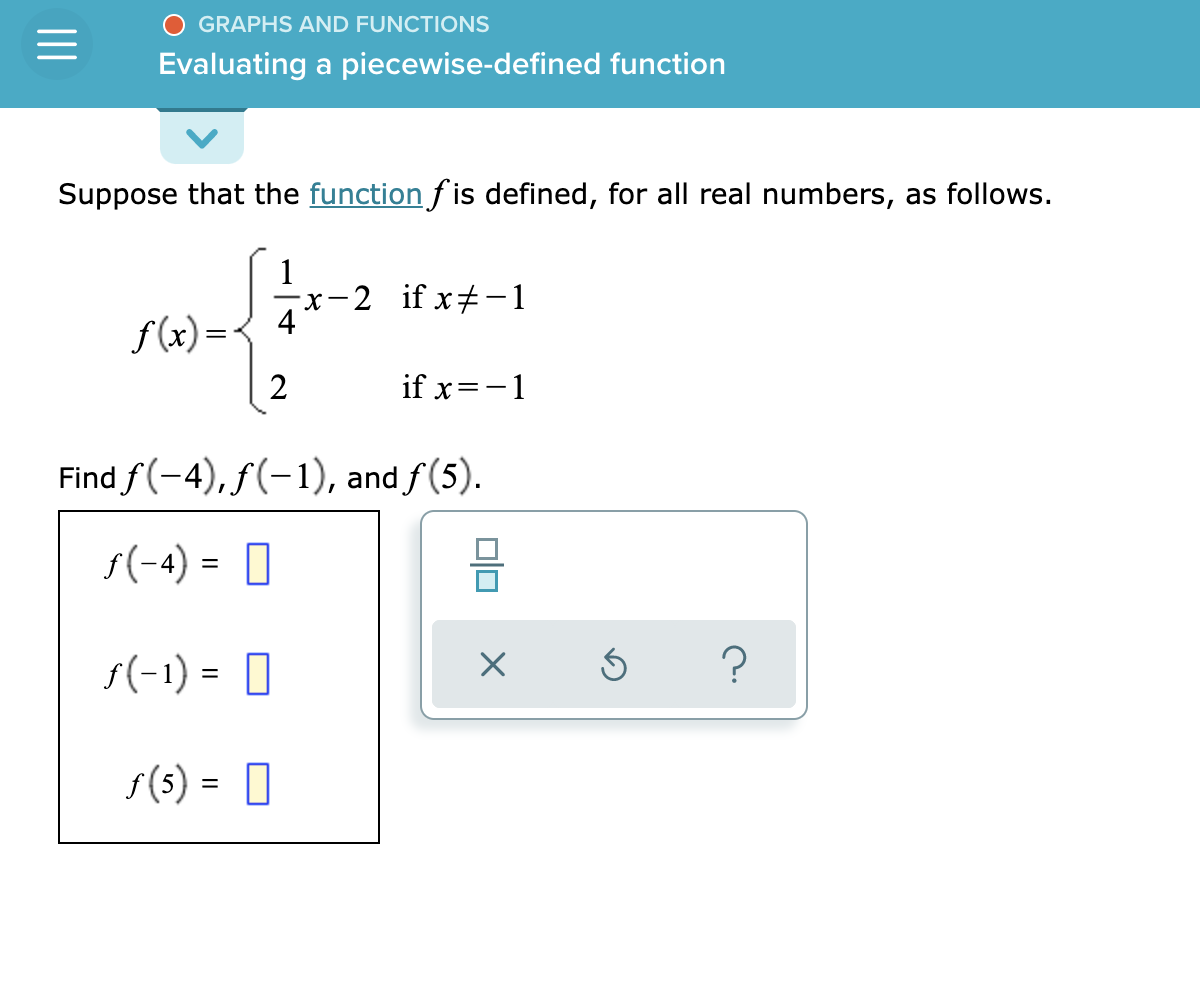 GRAPHS AND FUNCTIONS Evaluating a