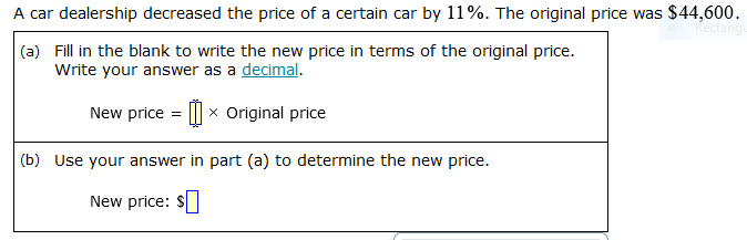 A car dealership decreased the price of a certain
