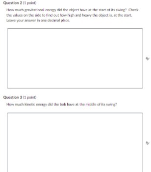 Question 2 (1 point) How much gravitational