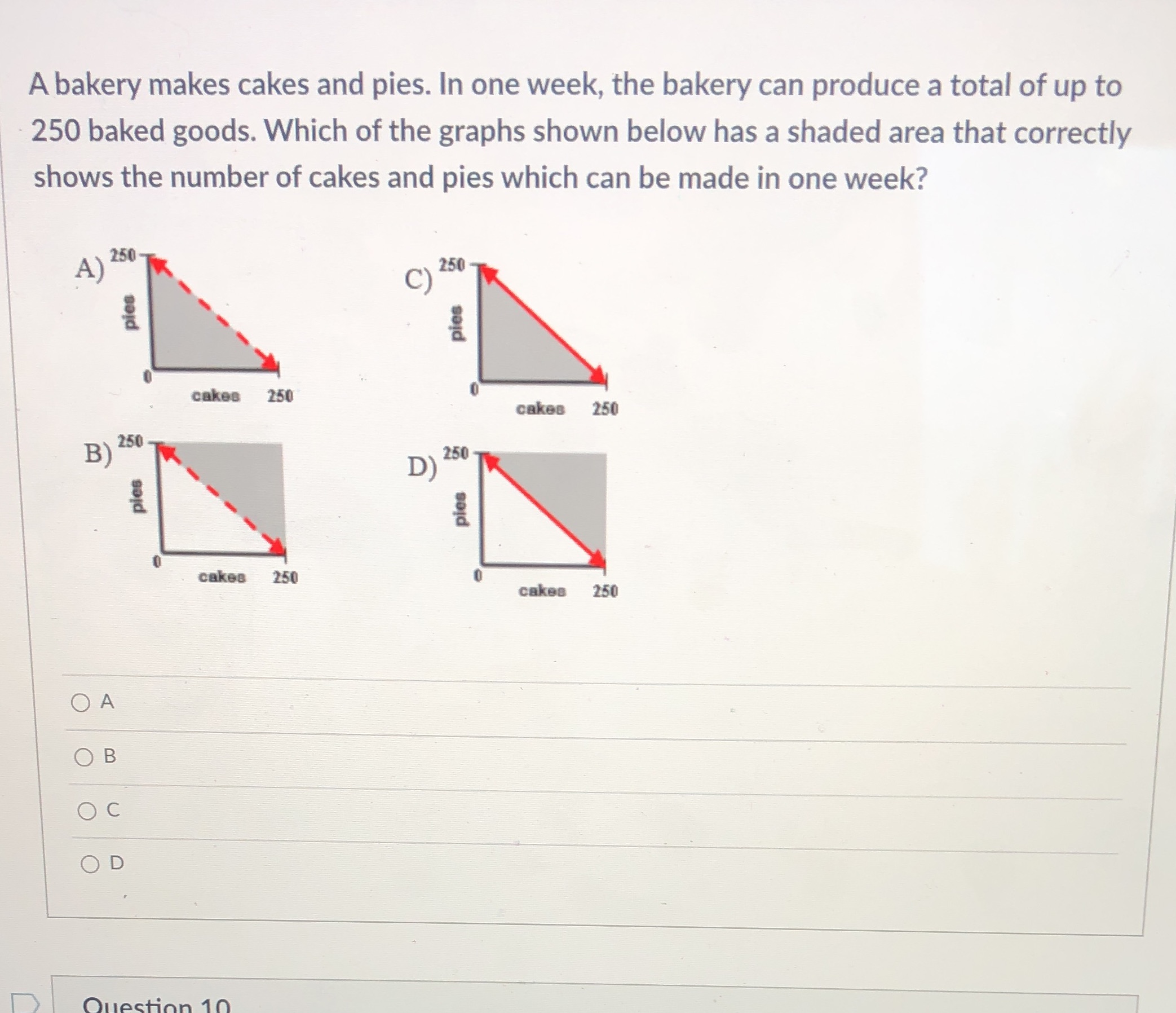A bakery makes cakes and pies. In one week, the