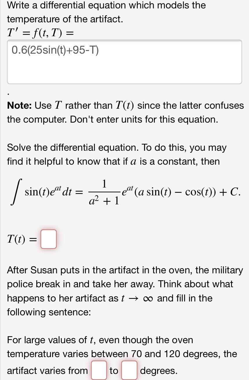 (1 point) Susan finds an alien artifact in the