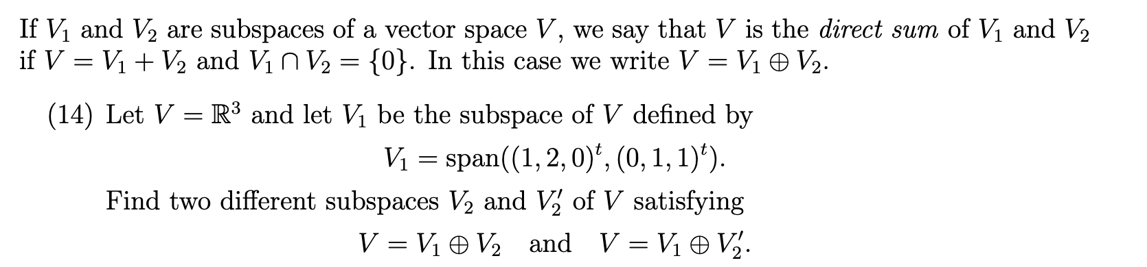 This is Advanced Linear Algebra, please show me
