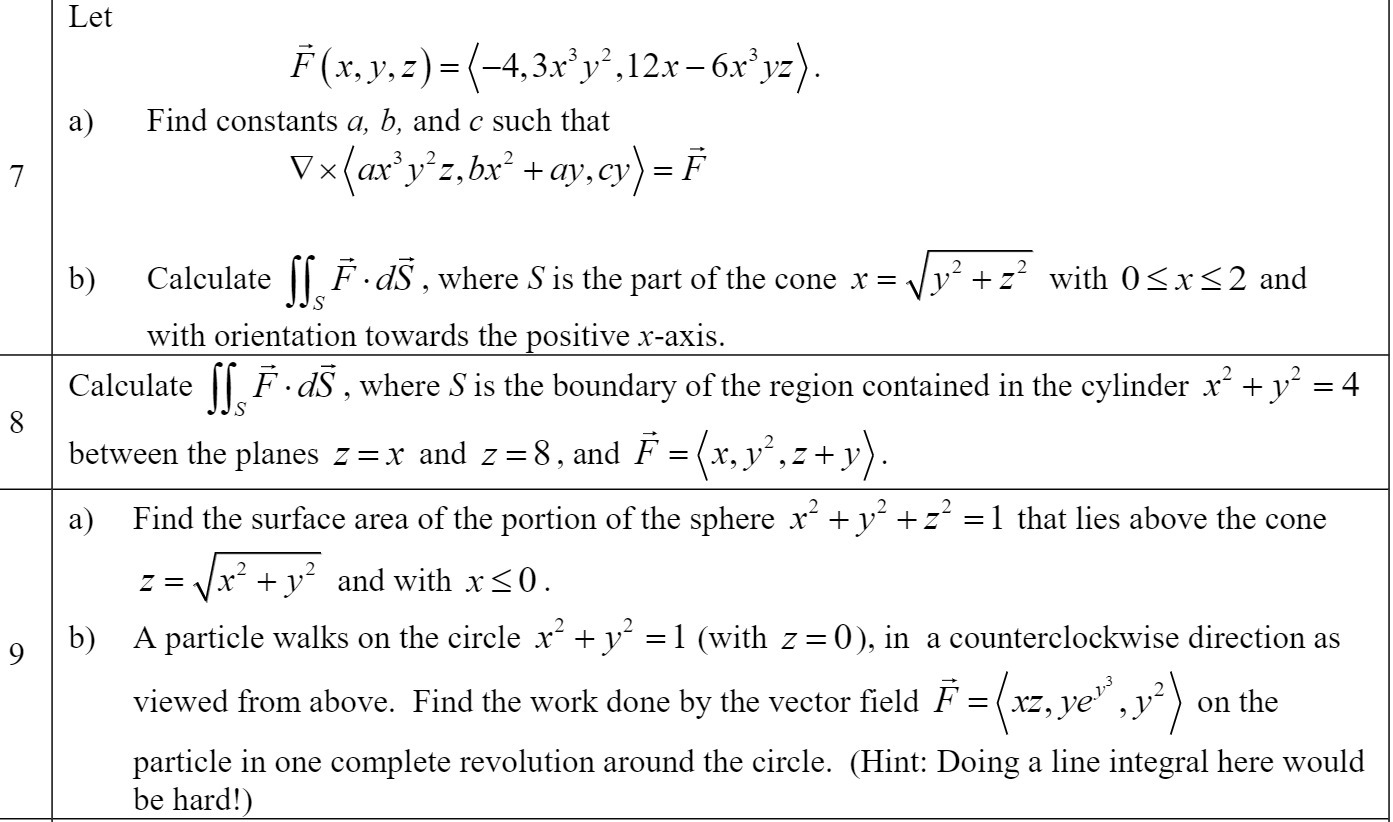 Let F (x,y, z) = <4,3x3y2,12x 6x3yz style=