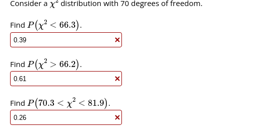Consider a y distribution with 70 degrees of