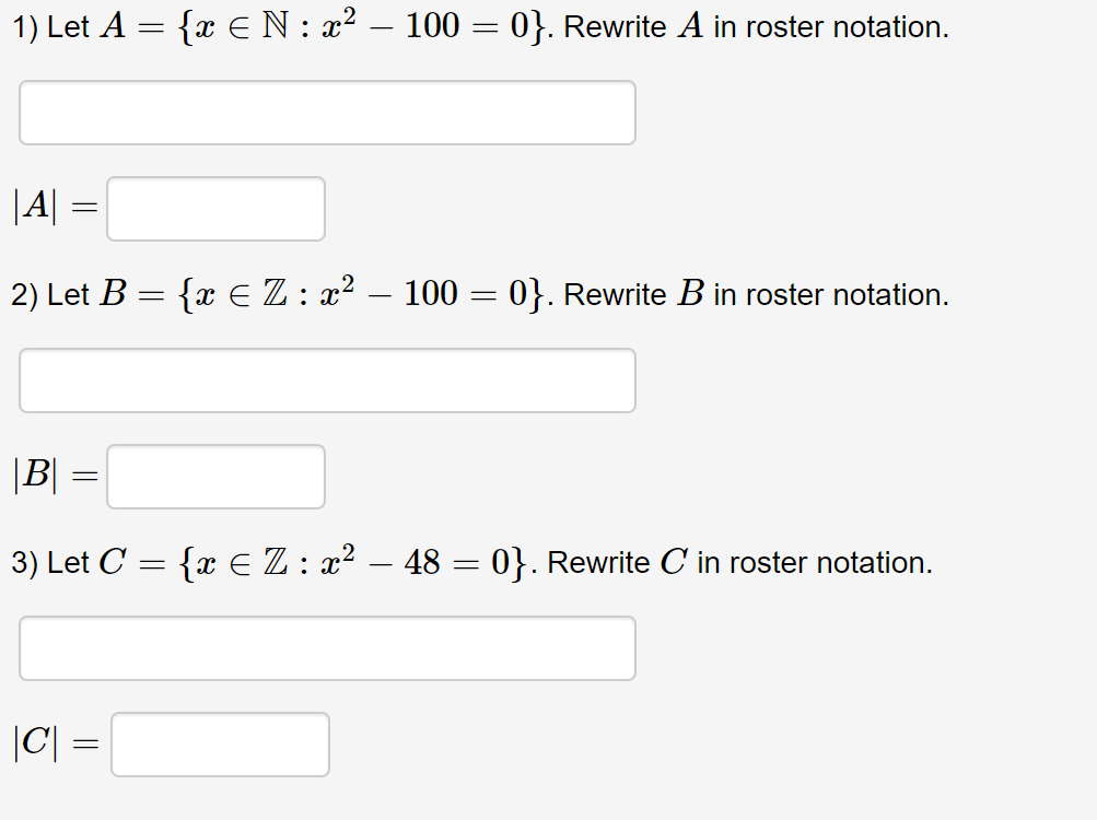 \f1) Let A = {:13 E N : :32 100 = 0}. Rewrite A