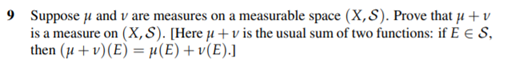 Problem 9 Page 46, from the textbook "Measure,