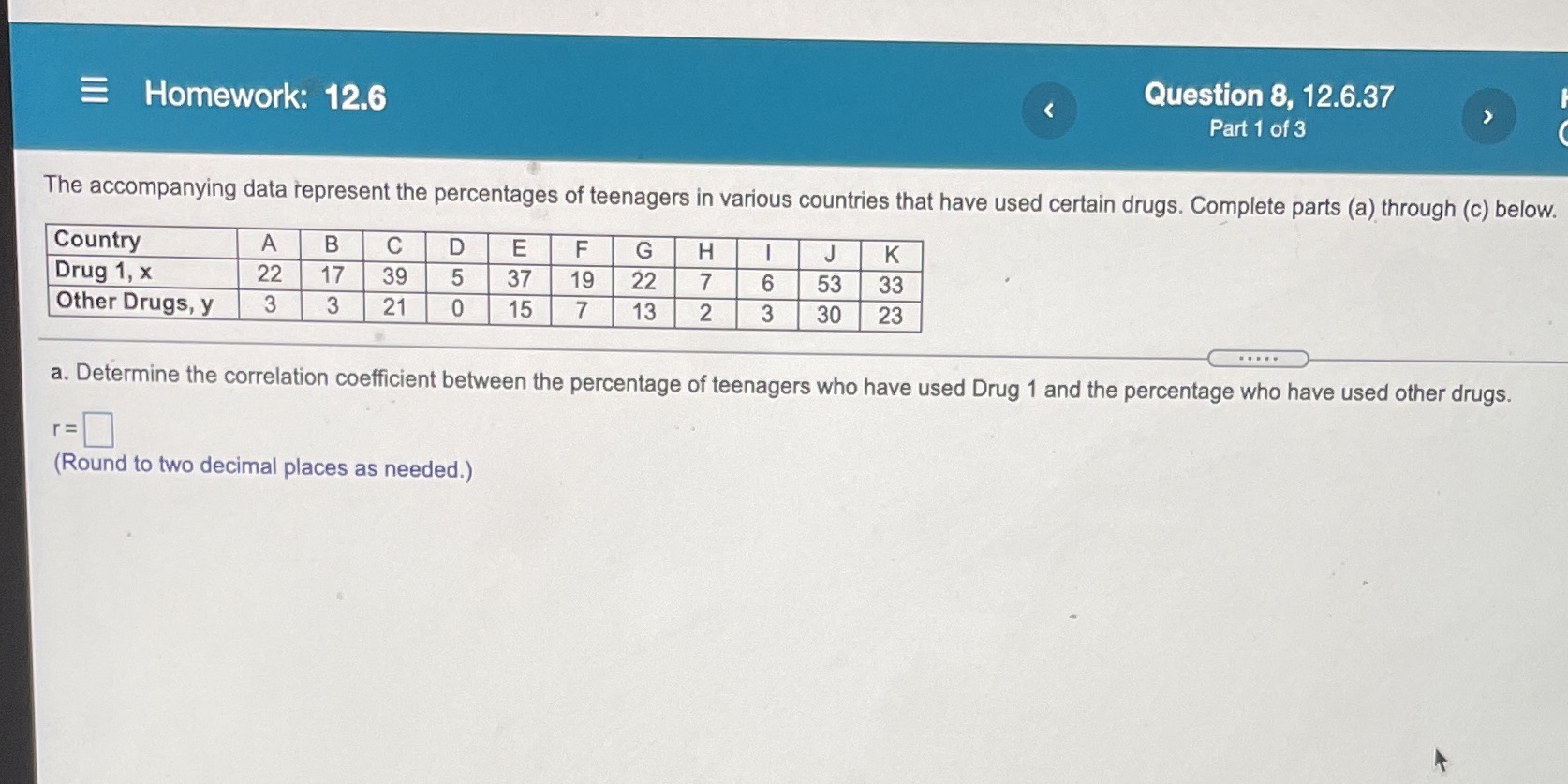 What is the answer? Homework: 12.6 Question 8,