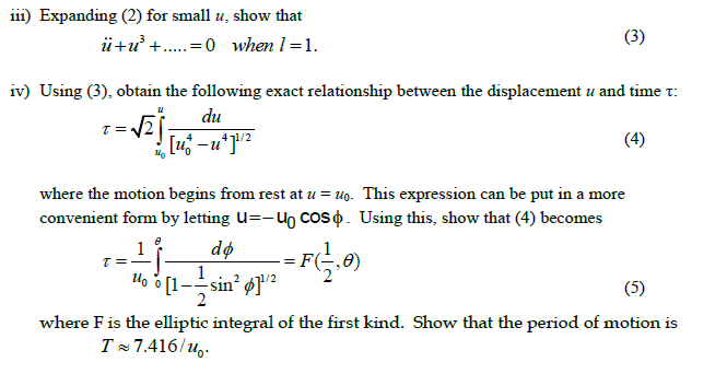 iii) Expanding {2} for small 1:, show that