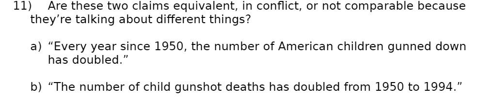 11) Are these two claims equivalent, in conict,