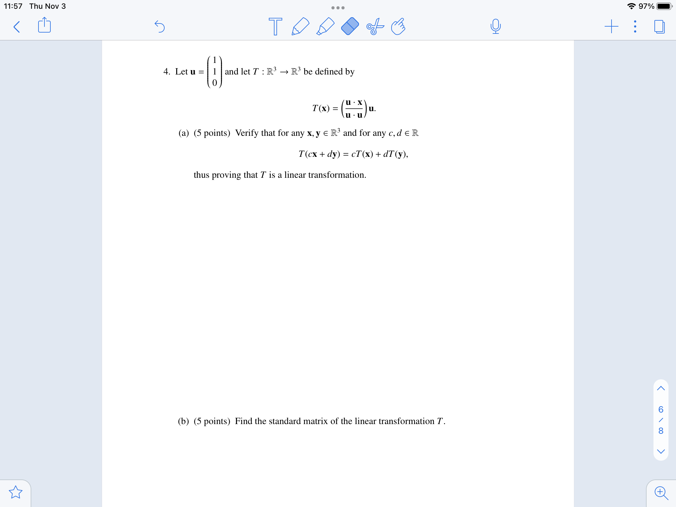 11:57 Thu Nov 3 . . . 97% 5 TOD O +: 0 4. Let u =