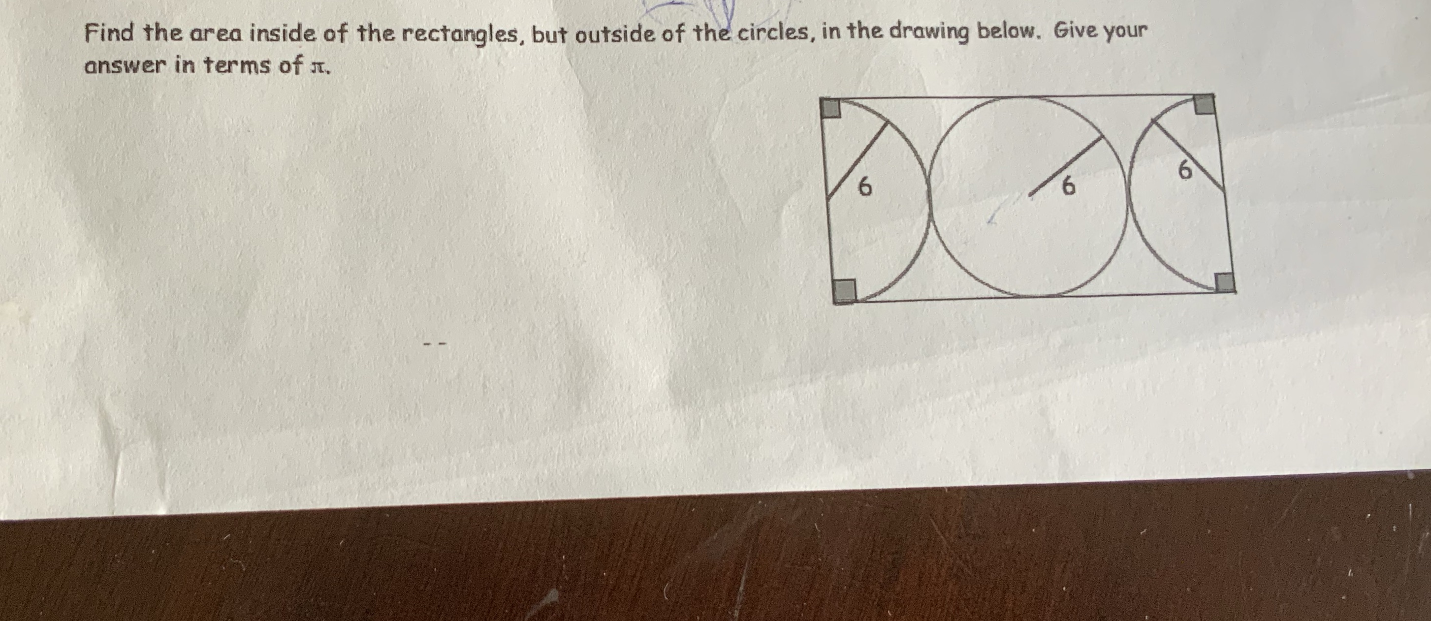 Find the area inside of the rectangles, but
