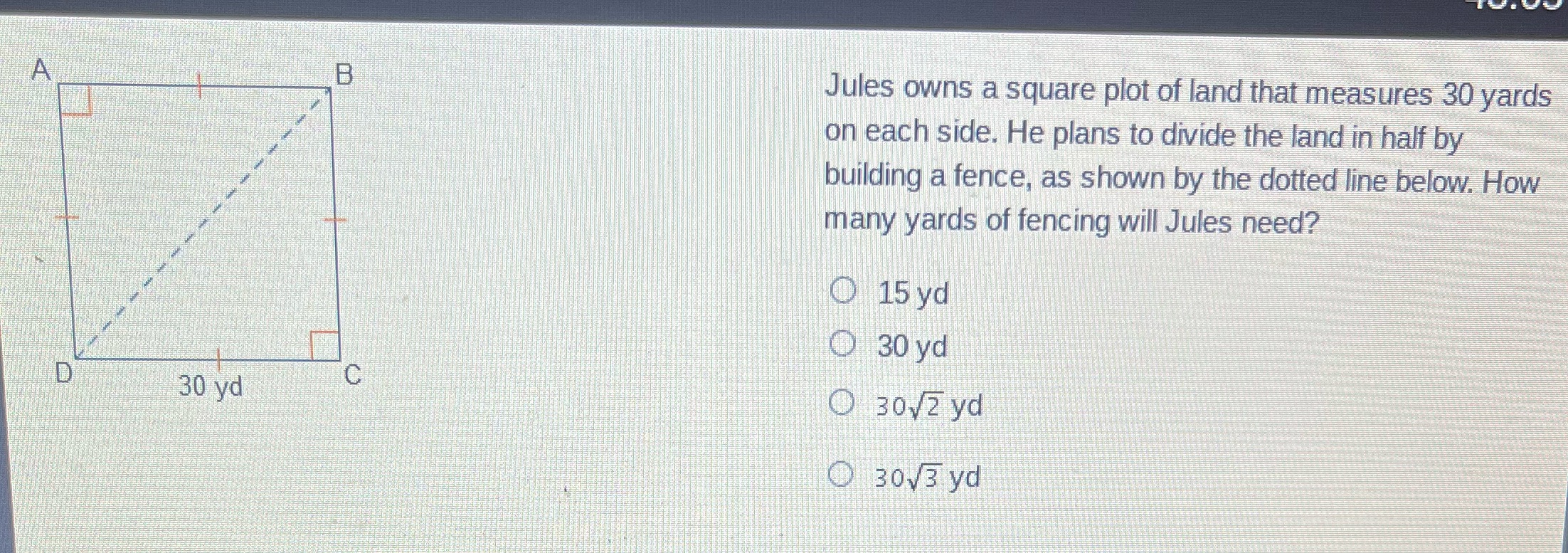 A B Jules owns a square plot of land that