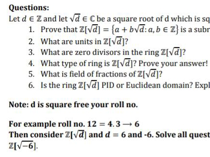 solve these question t =43 Questions: Let d E Z