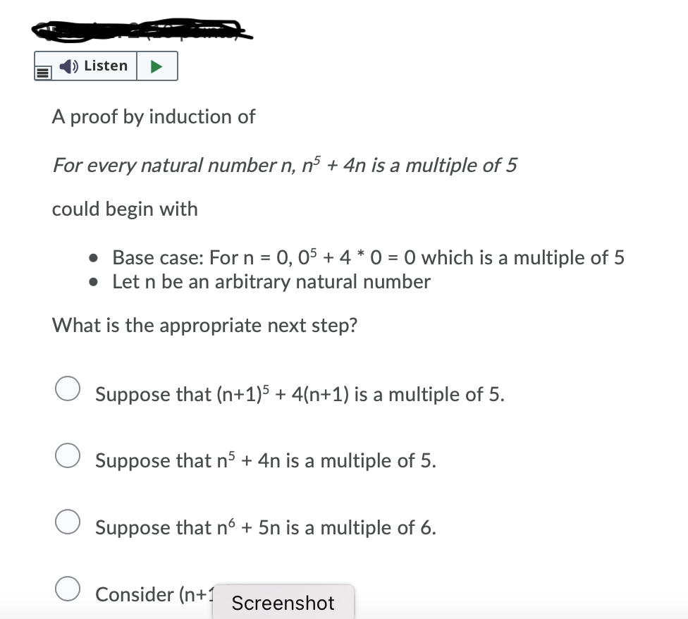 I need help with this problem please. Listen A