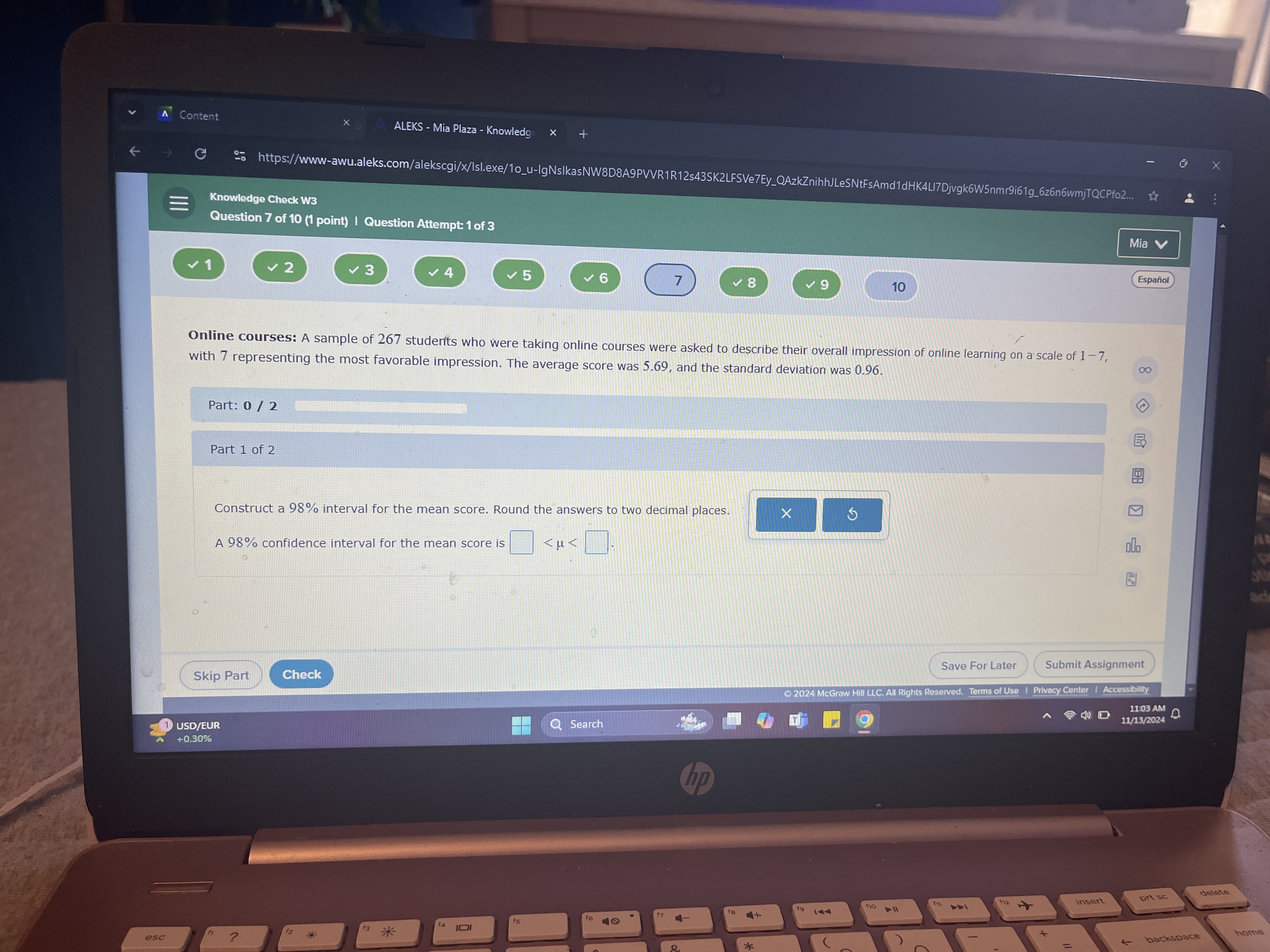 A Content ALEKS - Mia Plaza - Knowledge X 20