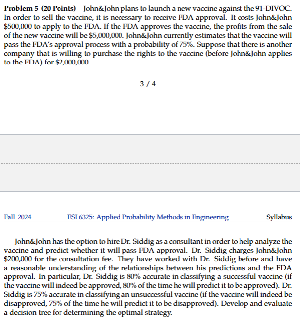 Problem 5 (20 Points) John&john plans to launch a