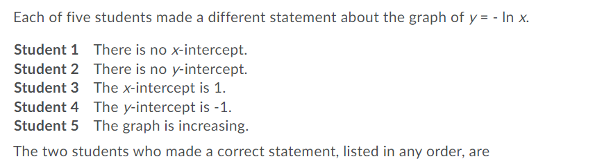 Each of five students made a different statement