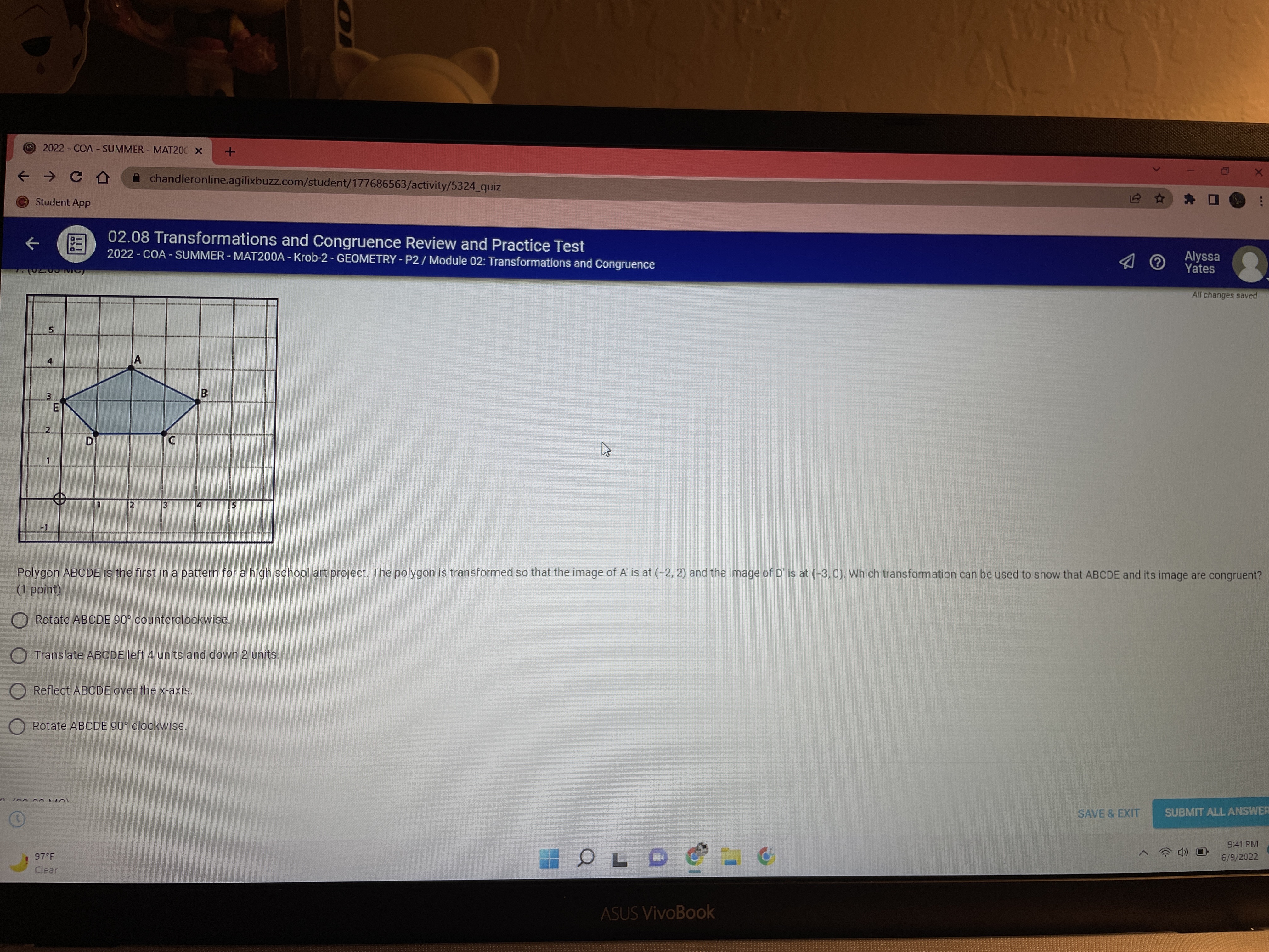 2022 - COA - SUMMER - MAT200 X + V C