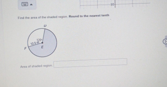 find the area of the shaded region? -10 Find the