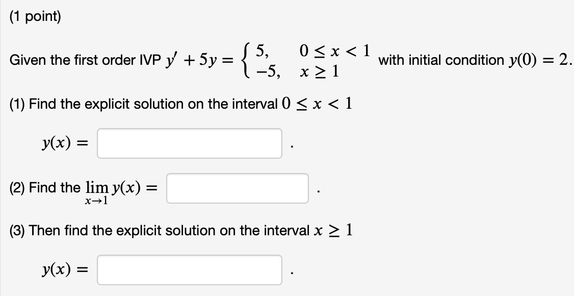 3 Questions are as follows: (1 point) A first