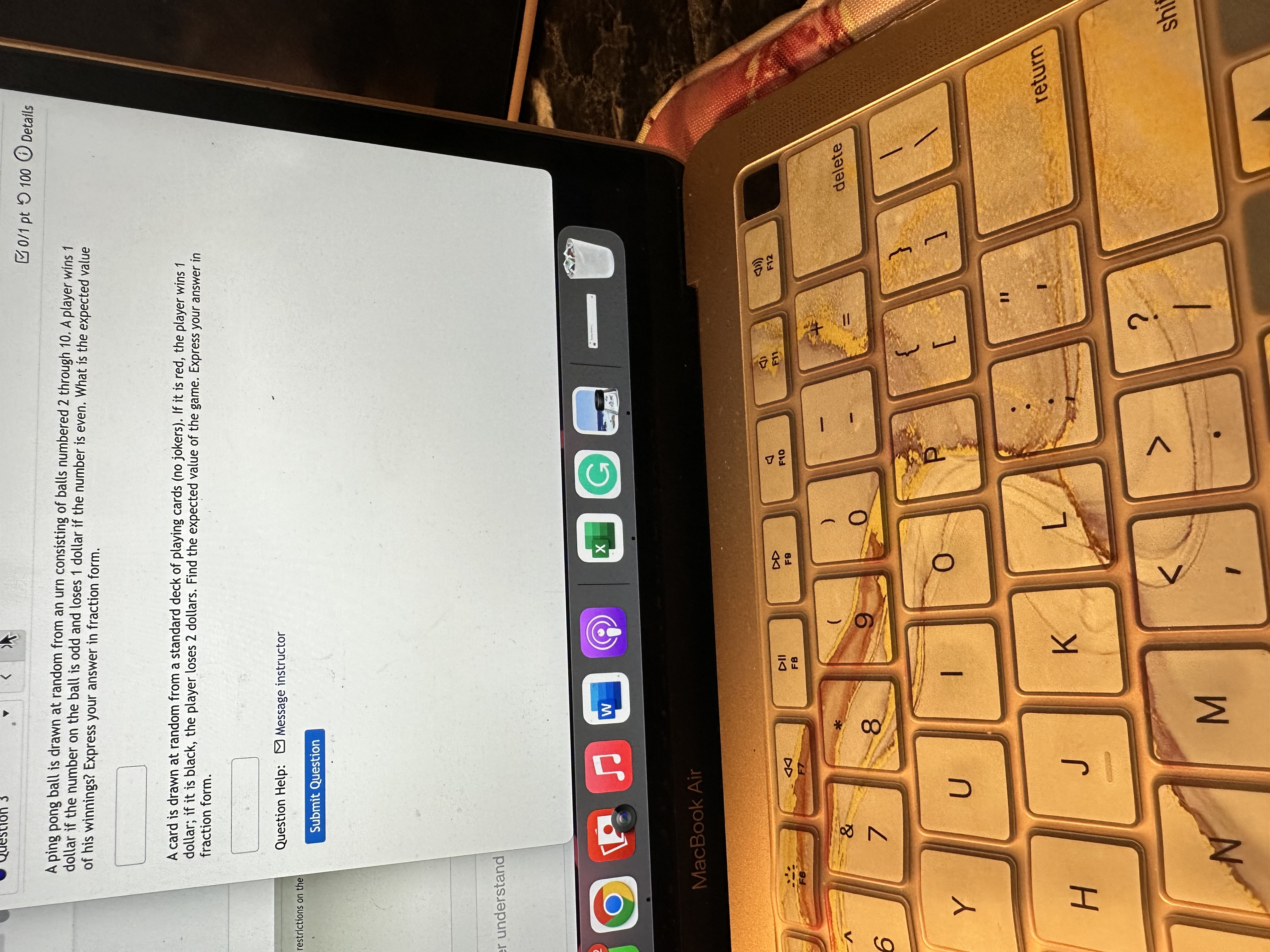 Question 1 0/1 pt 9 100 @ Deta A bag contains 3