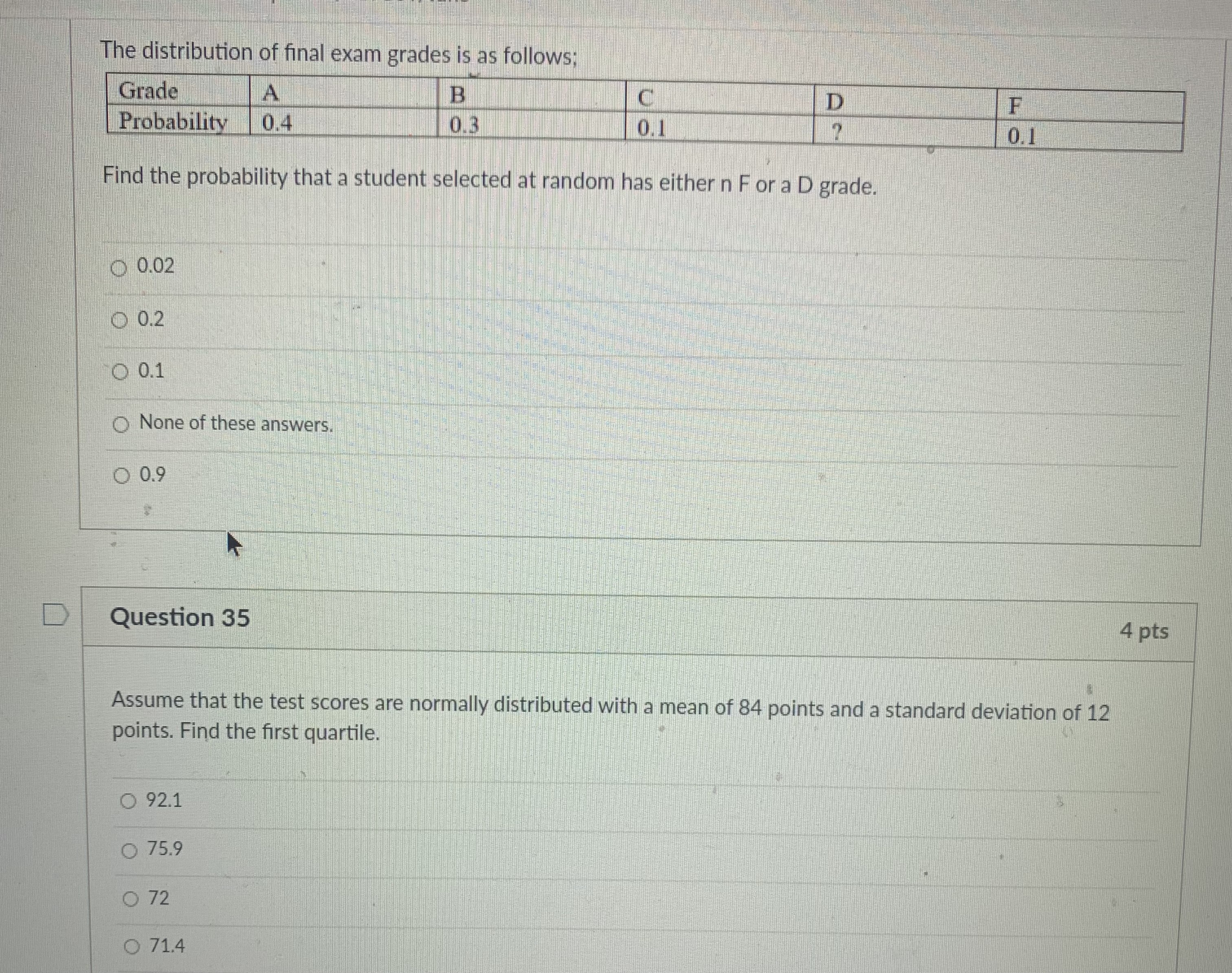 1. Assuming Z is the standard normal