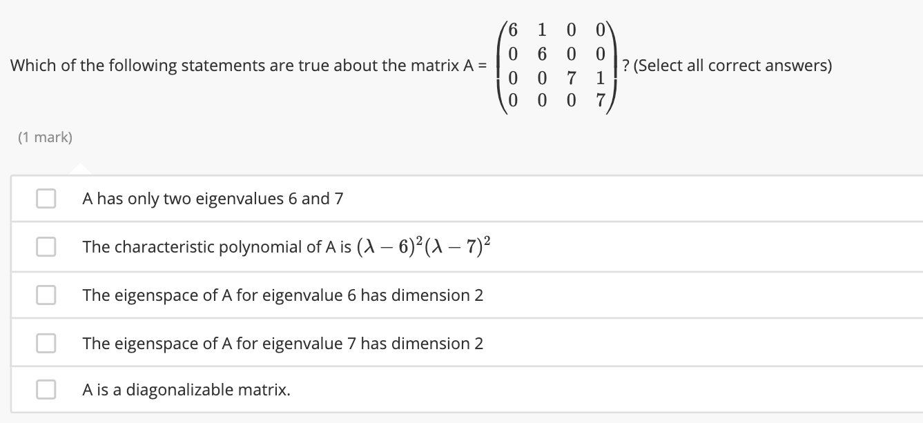 O 0 6 Which of the following statements are true