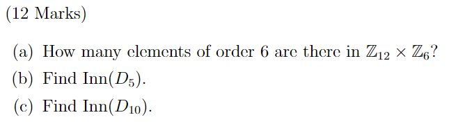 (12 Marks) (a) How many elements of order ('5 are