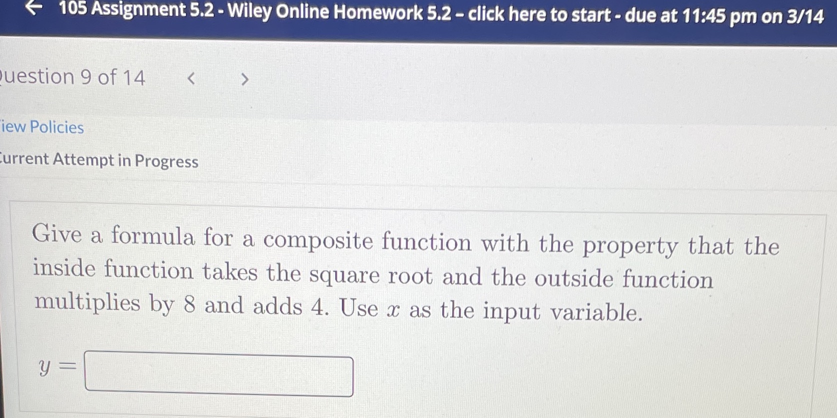 105 Assignment 5.2 - Wiley Online Homework 5.2 ~