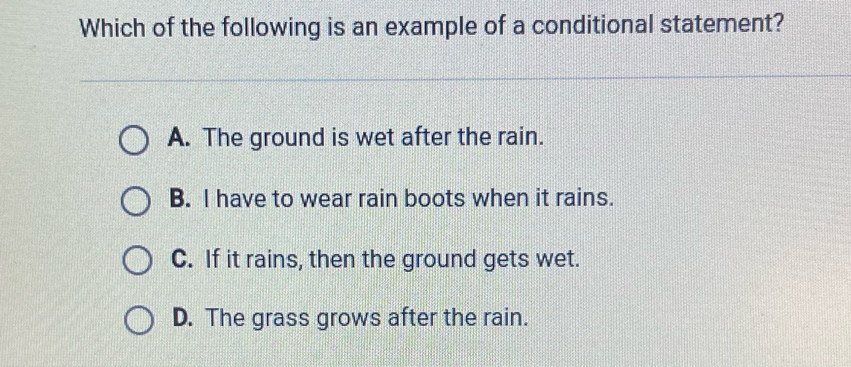 Answer Which of the following is an example of a