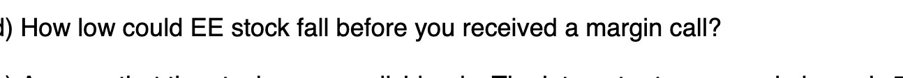 I) How low could EE stock fall before you