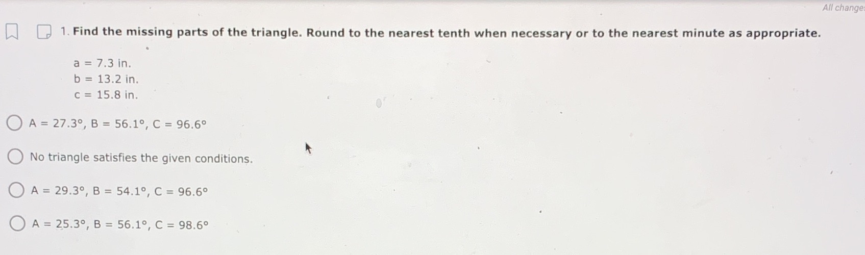 All change 1. Find the missing parts of the