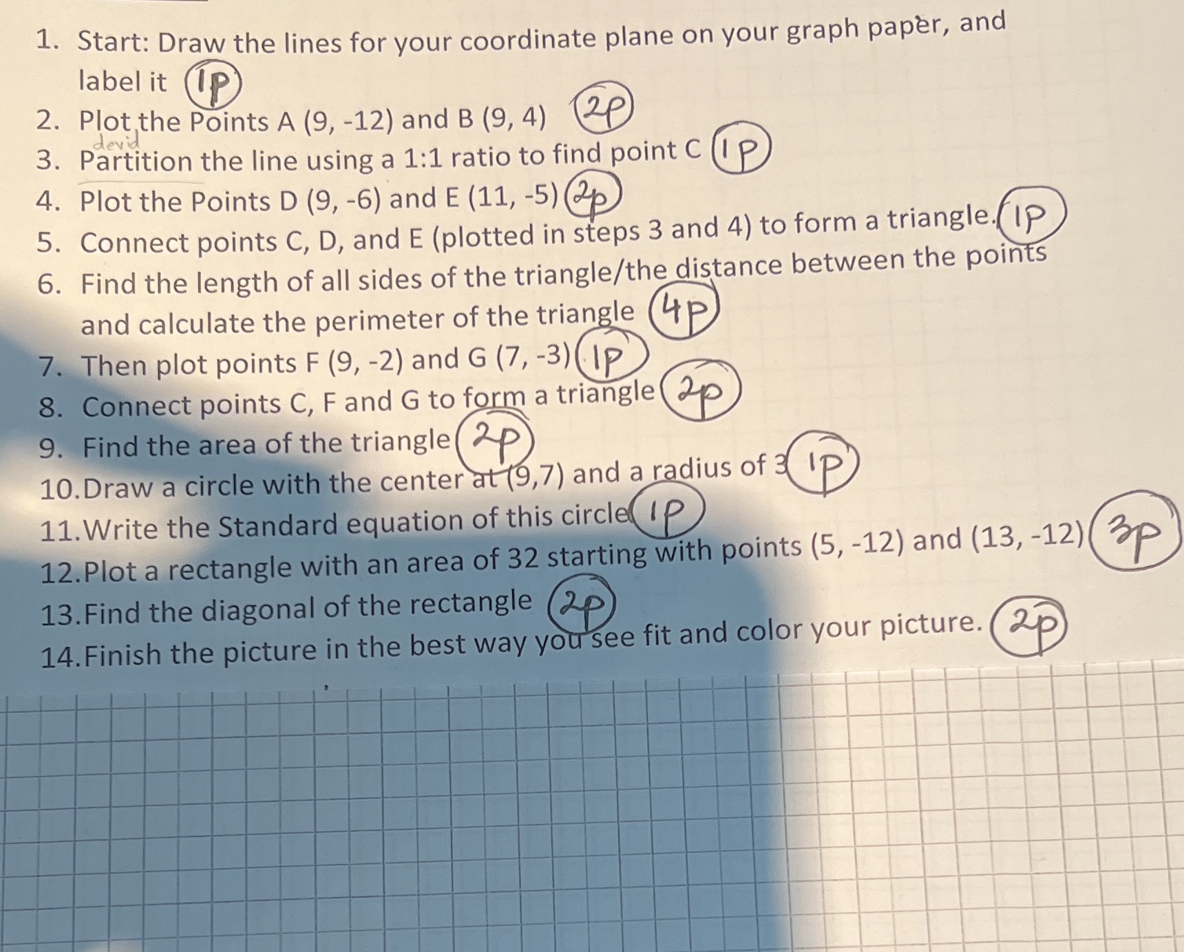 1. Start: Draw the lines for your coordinate
