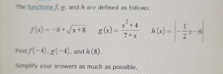 The functions f, g, and i are defined as follows.