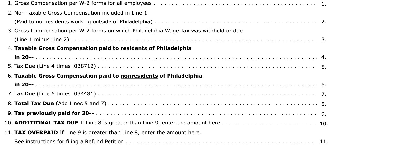 1. Gross Compensation per W-Z forms for all