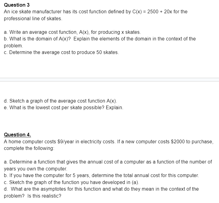 write up a full solution for each. Show both an