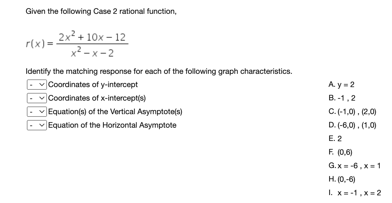 Given the following Case 2 rational function, rm