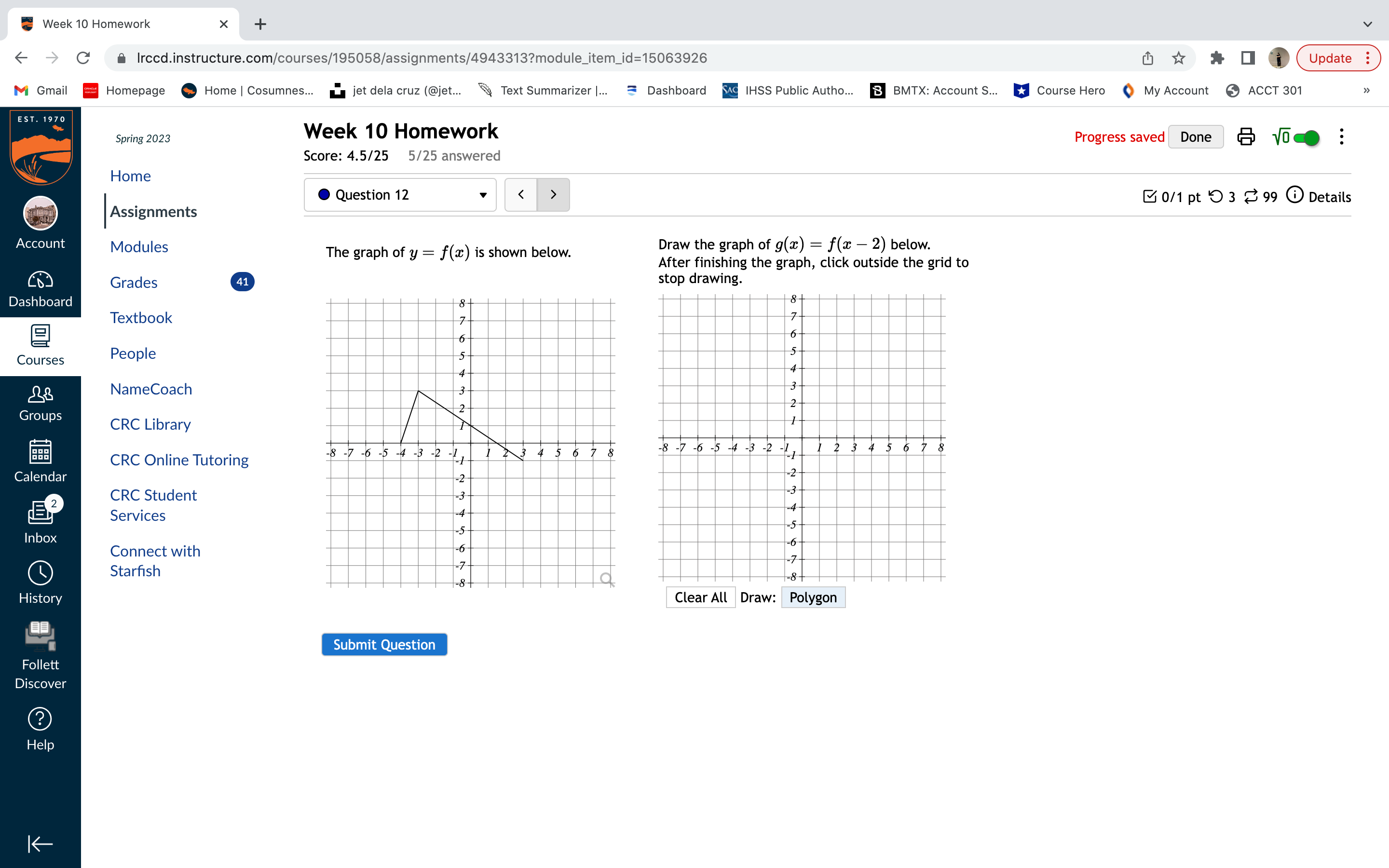 Week 10 Homework X +