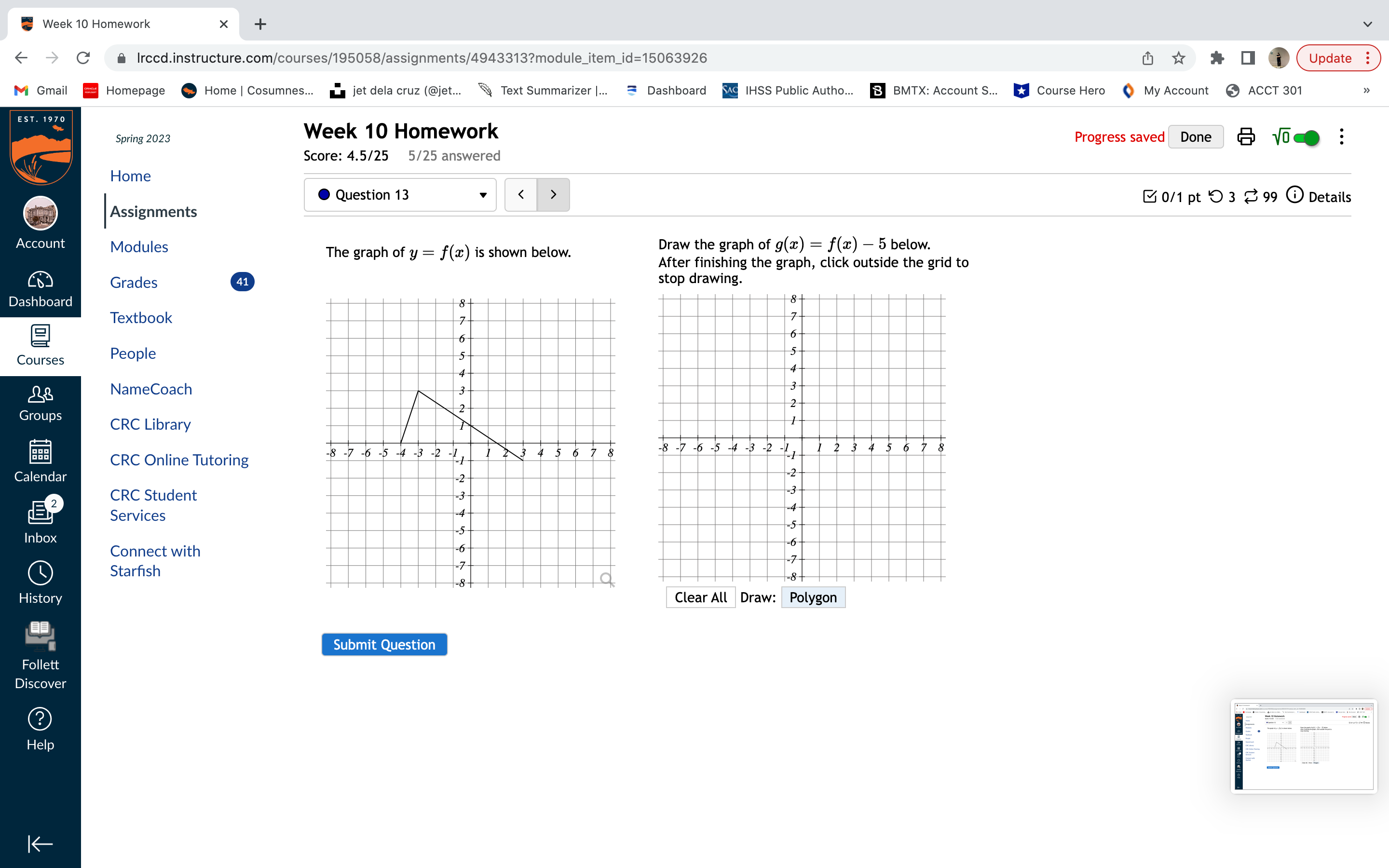 Week 10 Homework X +