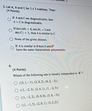 1. (4 Points) Let x and y be vectors in R". None