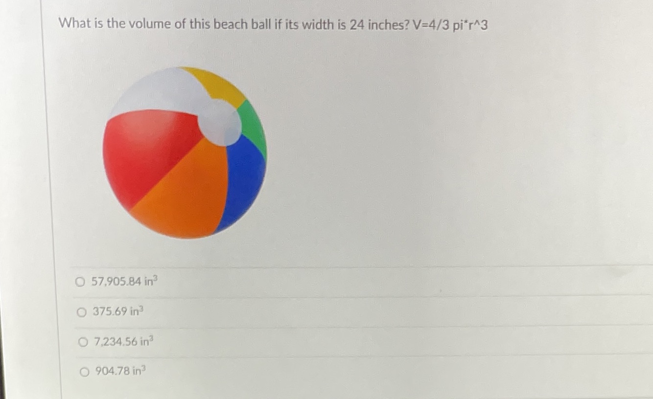 What is the volume of this beach ball if its