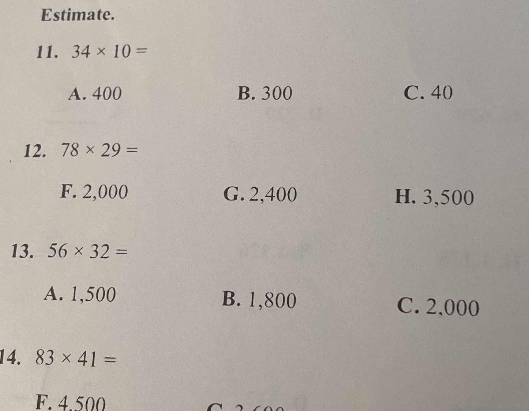 How to estimate 34x10 \f