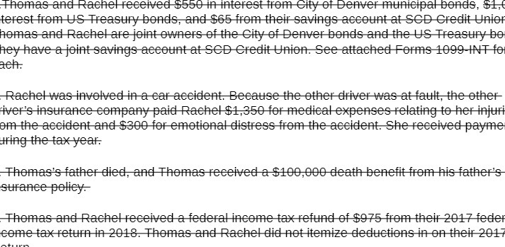 Thomas and Rachelreceived $950 in interest from