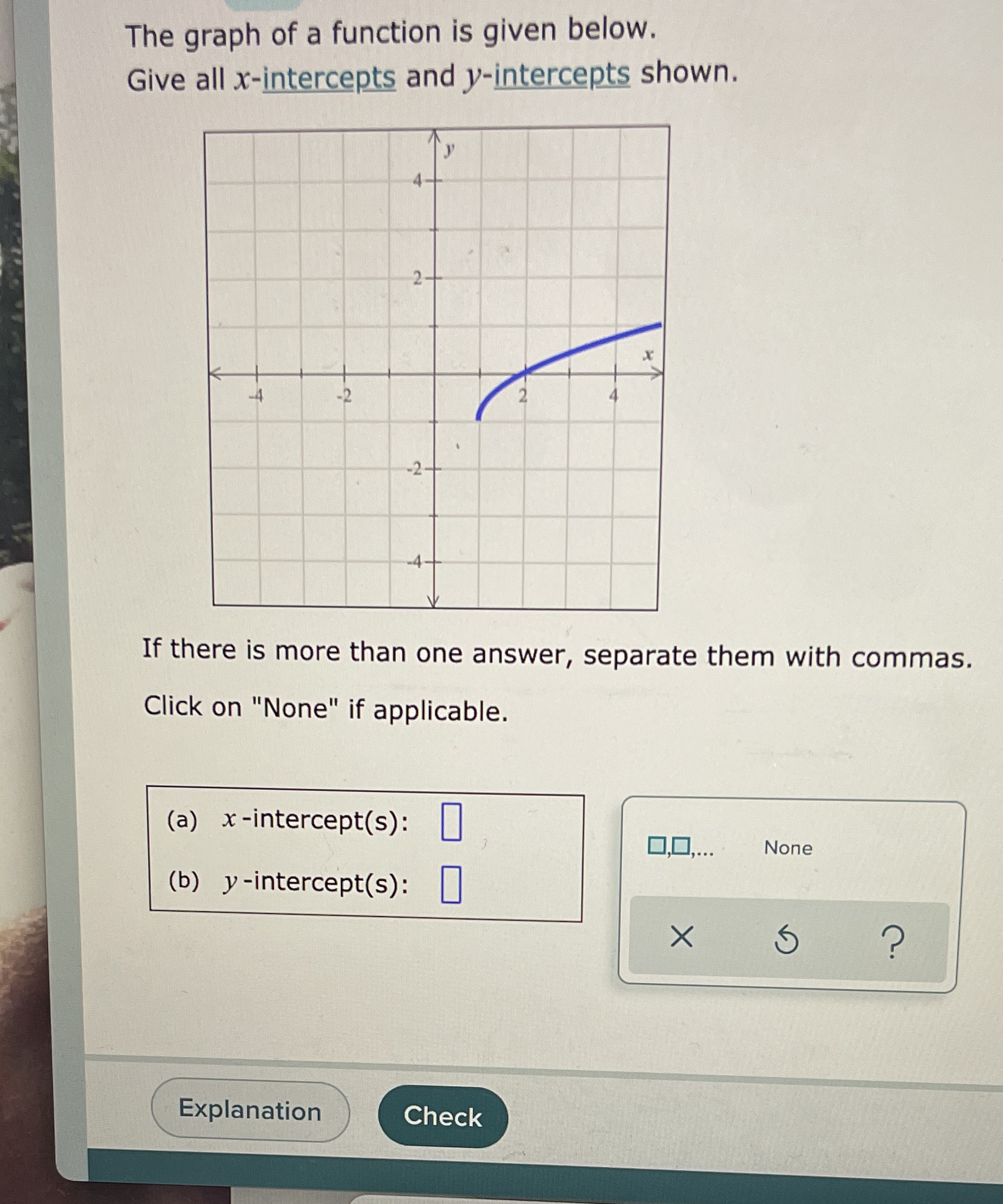 If there is more than one answer, separate them