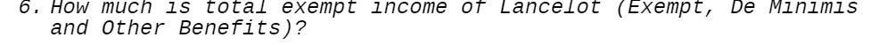 6. How much is total exempt income of Lancelot