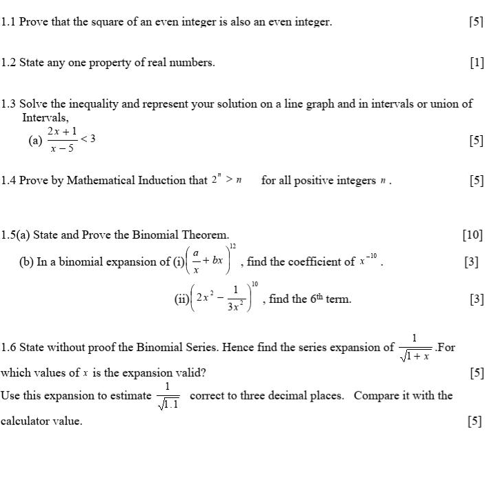 assignment 1.1 Prove that the square of an even