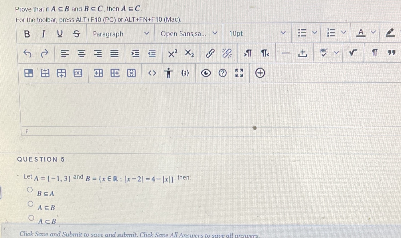 This is a set theory question . Question 4