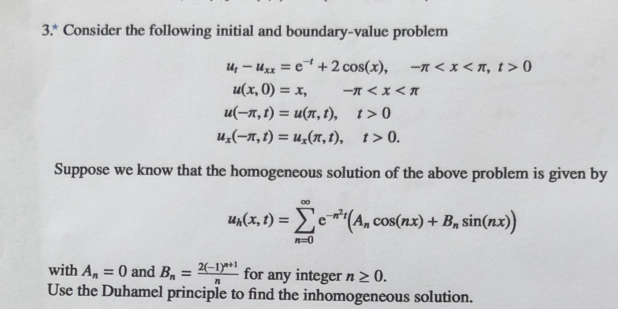 Partial differential equations 3.* Consider the